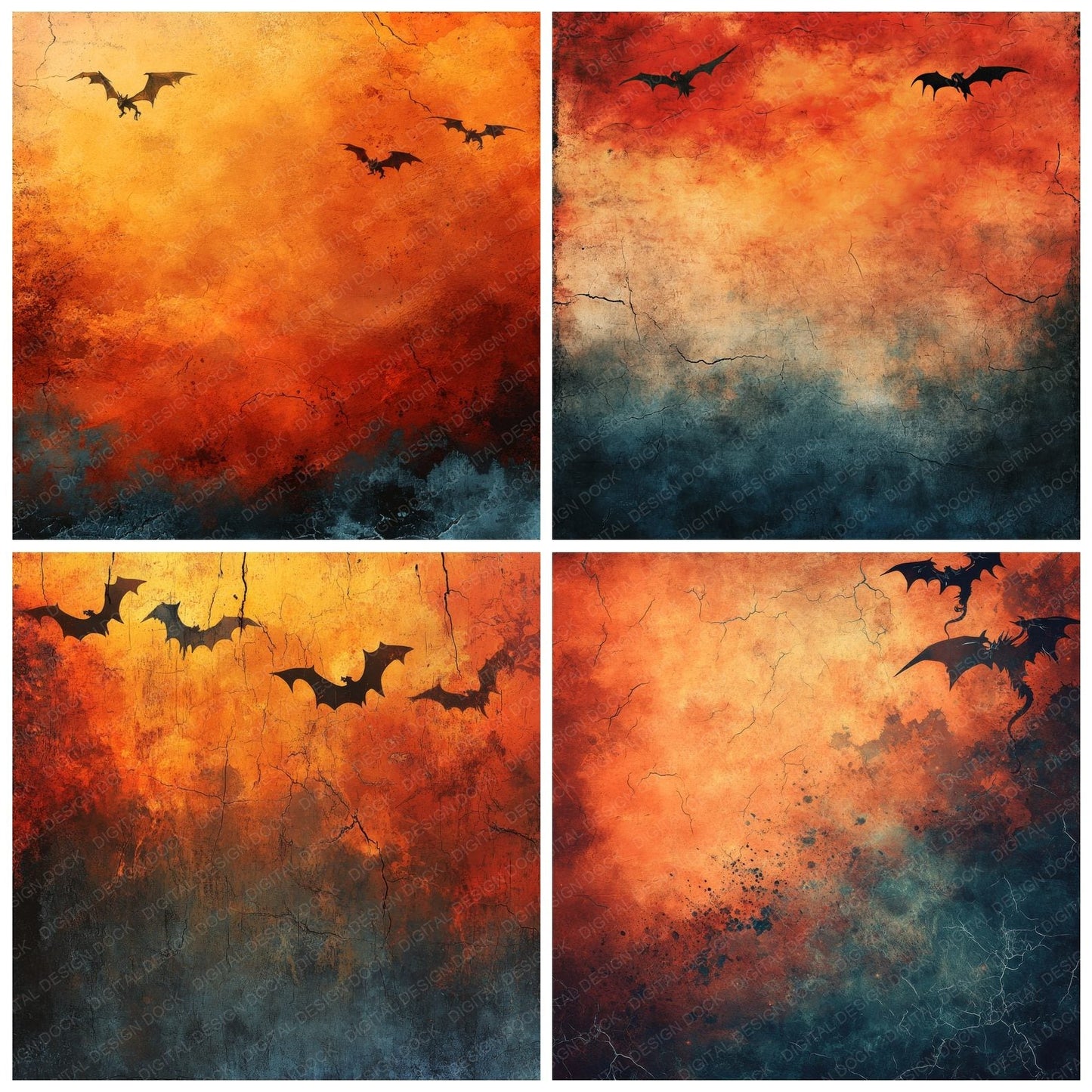 Fiery Dragon Sunset Digital Paper Pack (DDD001702)