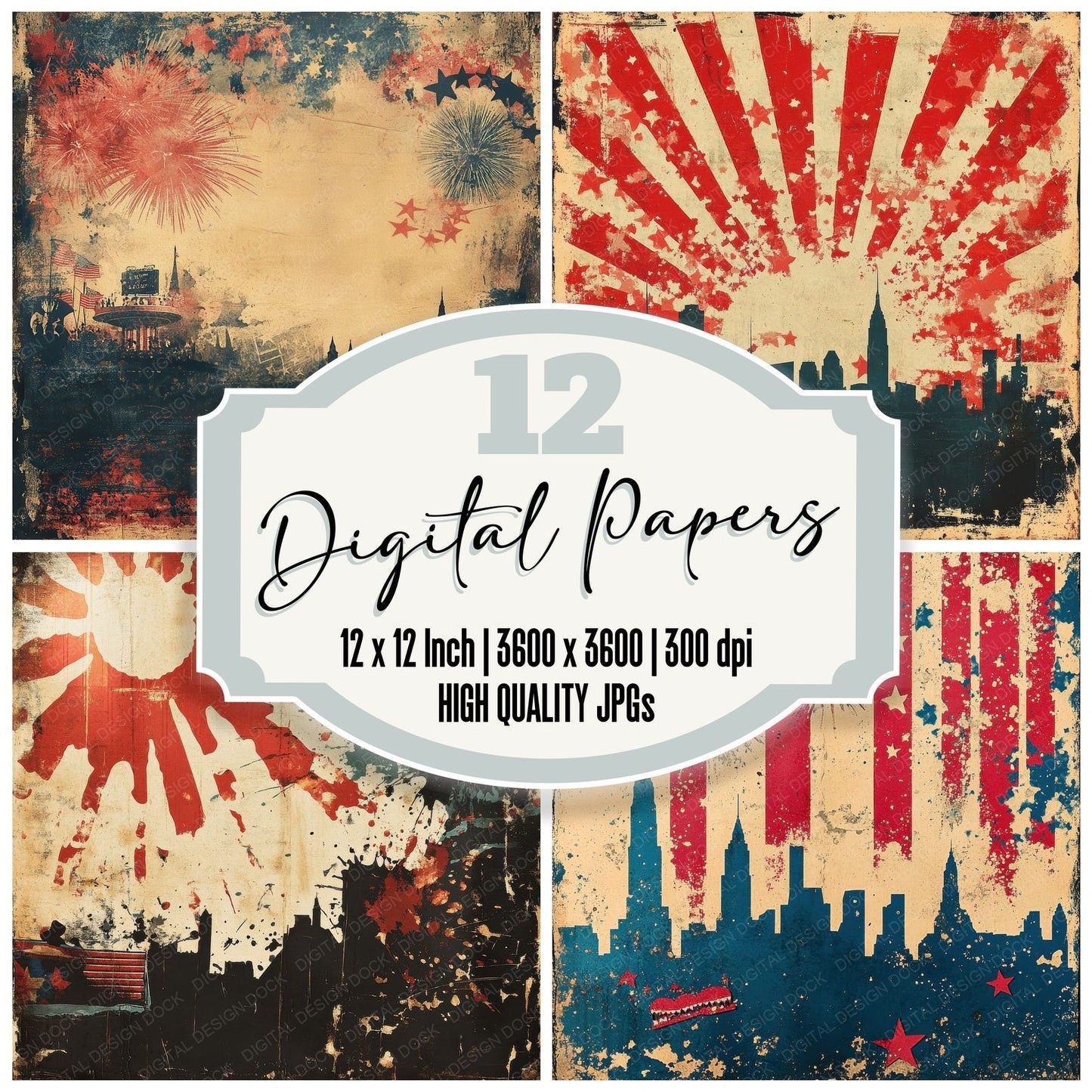 Firework Parade Field Digital Paper Pack (DDD001715)