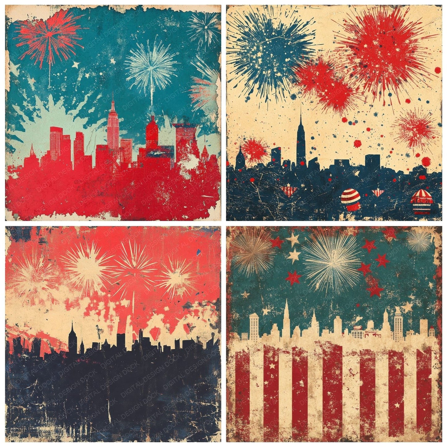 Firework Parade Field Digital Paper Pack (DDD001715)