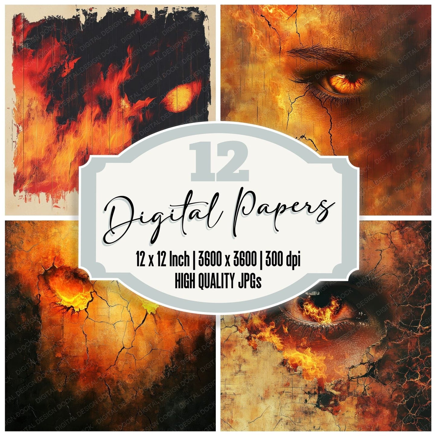 Flame Eye Burn Digital Paper Pack (DDD001721)