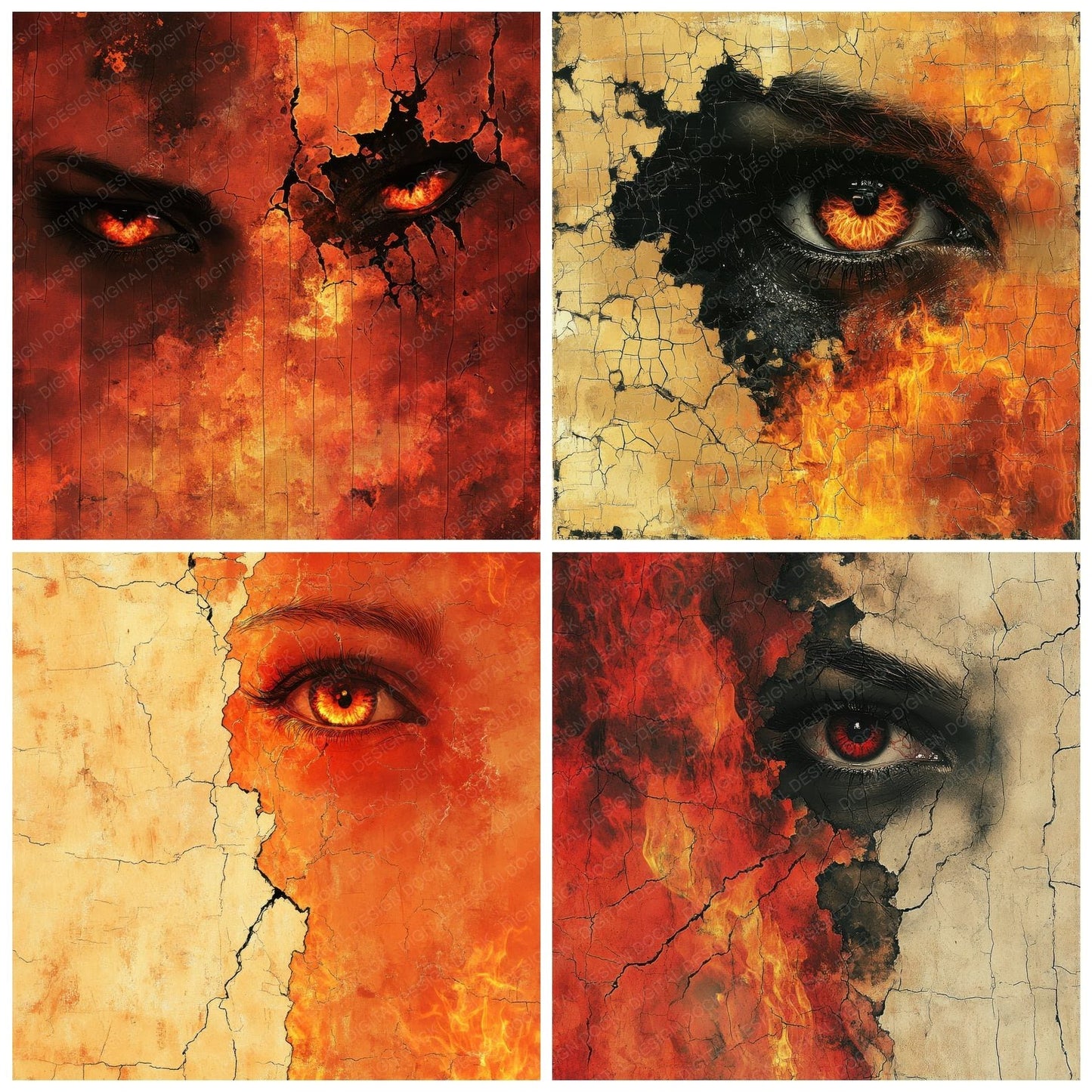 Flame Eye Burn Digital Paper Pack (DDD001721)