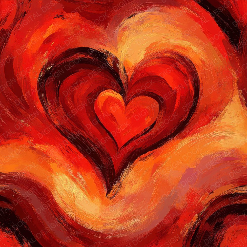 Flame Heart Swirl Digital Paper Pack (DDD001722)