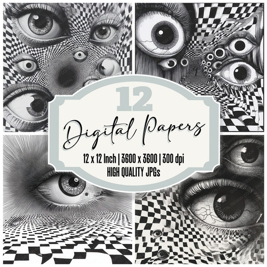 Floating Eye Grid Digital Paper Pack (DDD001728)