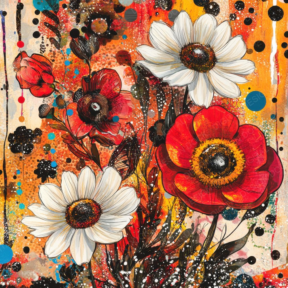 Floral Collage Chaos Digital Paper Pack (DDD001734)