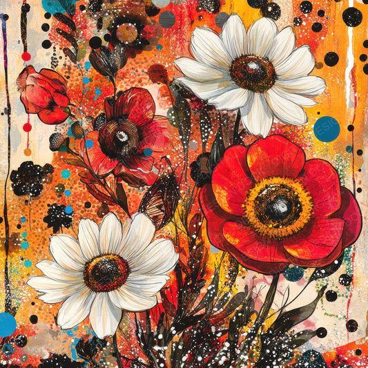 Floral Collage Chaos Digital Paper Pack (DDD001734)