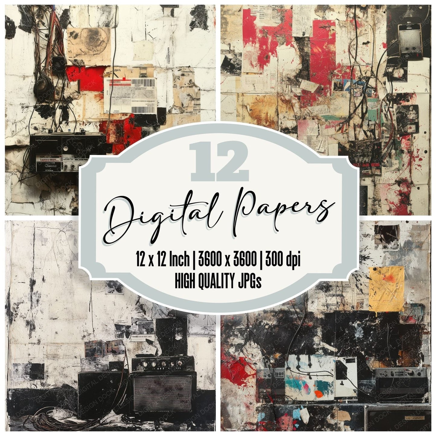 Flyer Wall Fragment Digital Paper Pack (DDD001743)