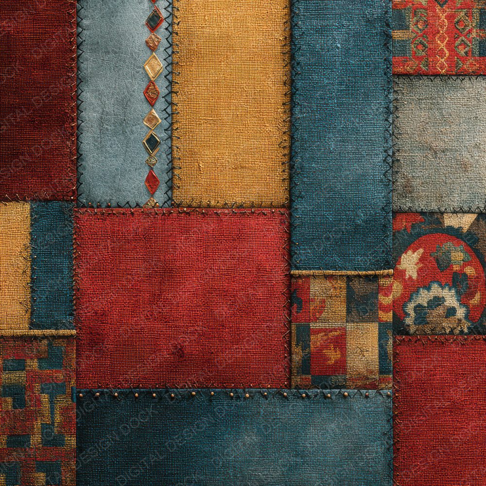 Folk Textile Primary Stitch Digital Paper Pack (DDD001765)