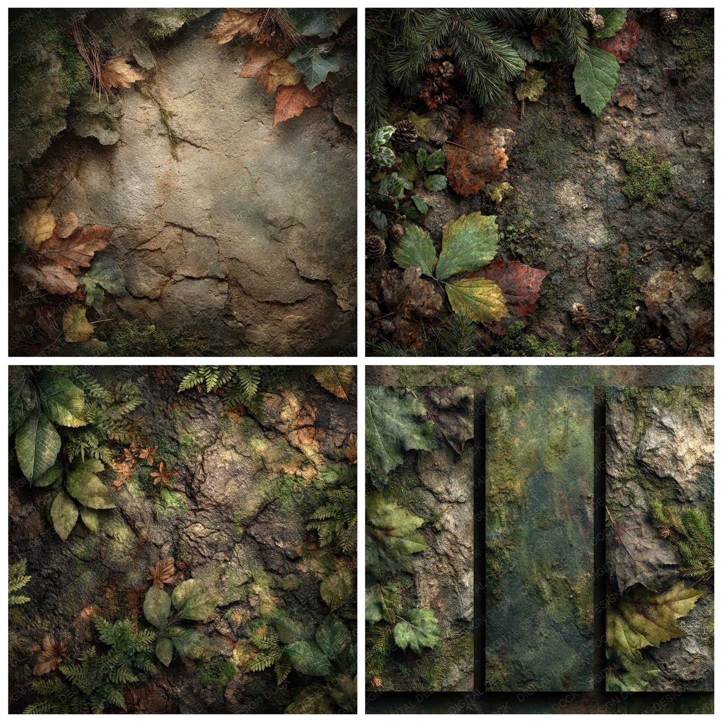 Forest Floor Leaf Moss Digital Paper Pack (DDD001771)