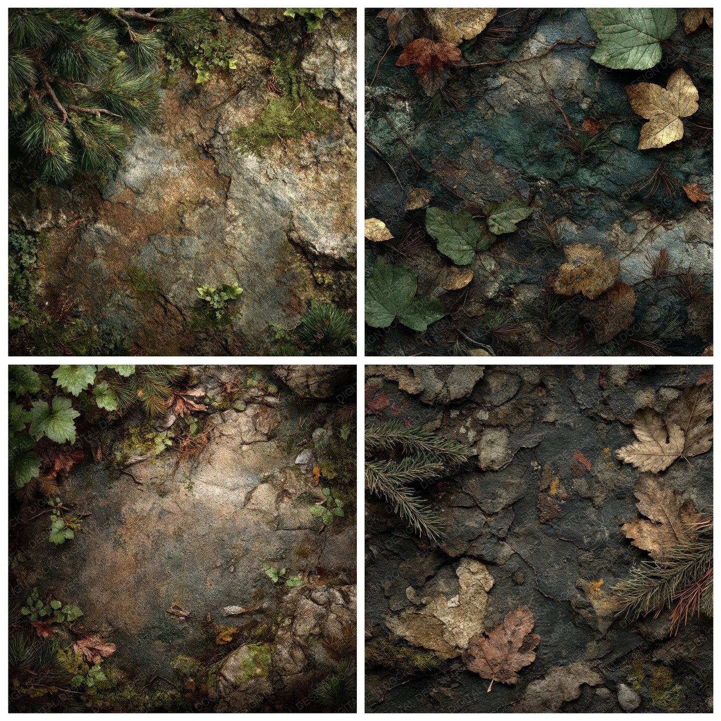 Forest Floor Leaf Moss Digital Paper Pack (DDD001771)