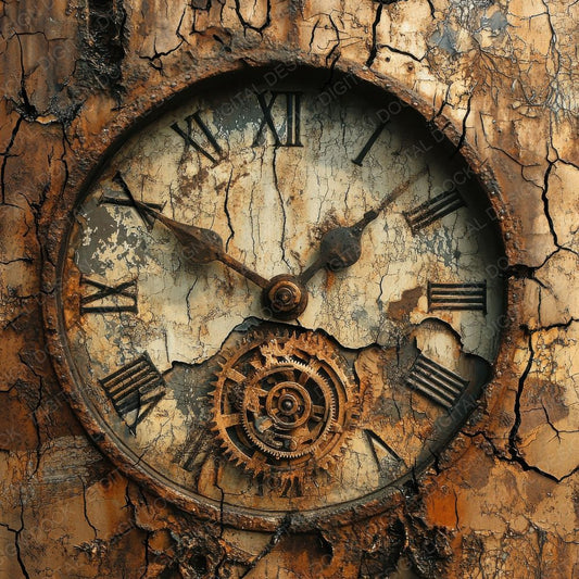 Forgotten Clocktower Gears Background Digital Paper Pack (DDD001780)