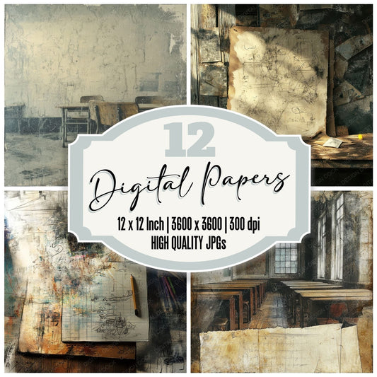 Forgotten Desk Scribble Digital Paper Pack (DDD001781)