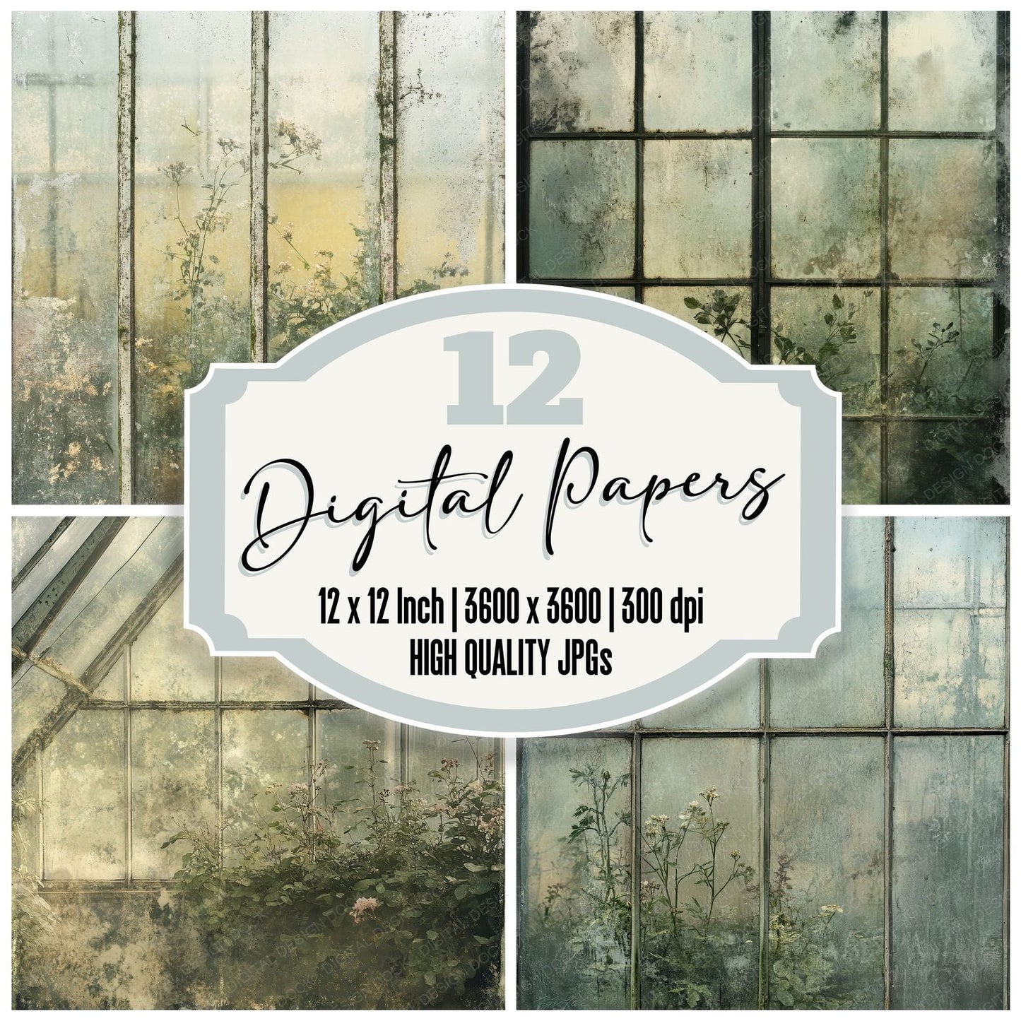 Forgotten Greenhouse Moss Digital Paper Pack (DDD001782)
