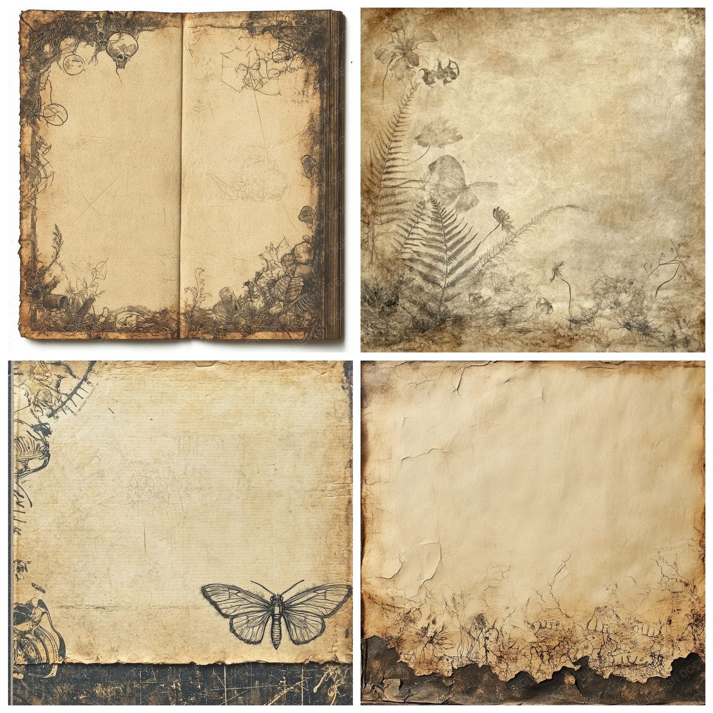 Fossil Drift Frame Digital Paper Pack (DDD001785)