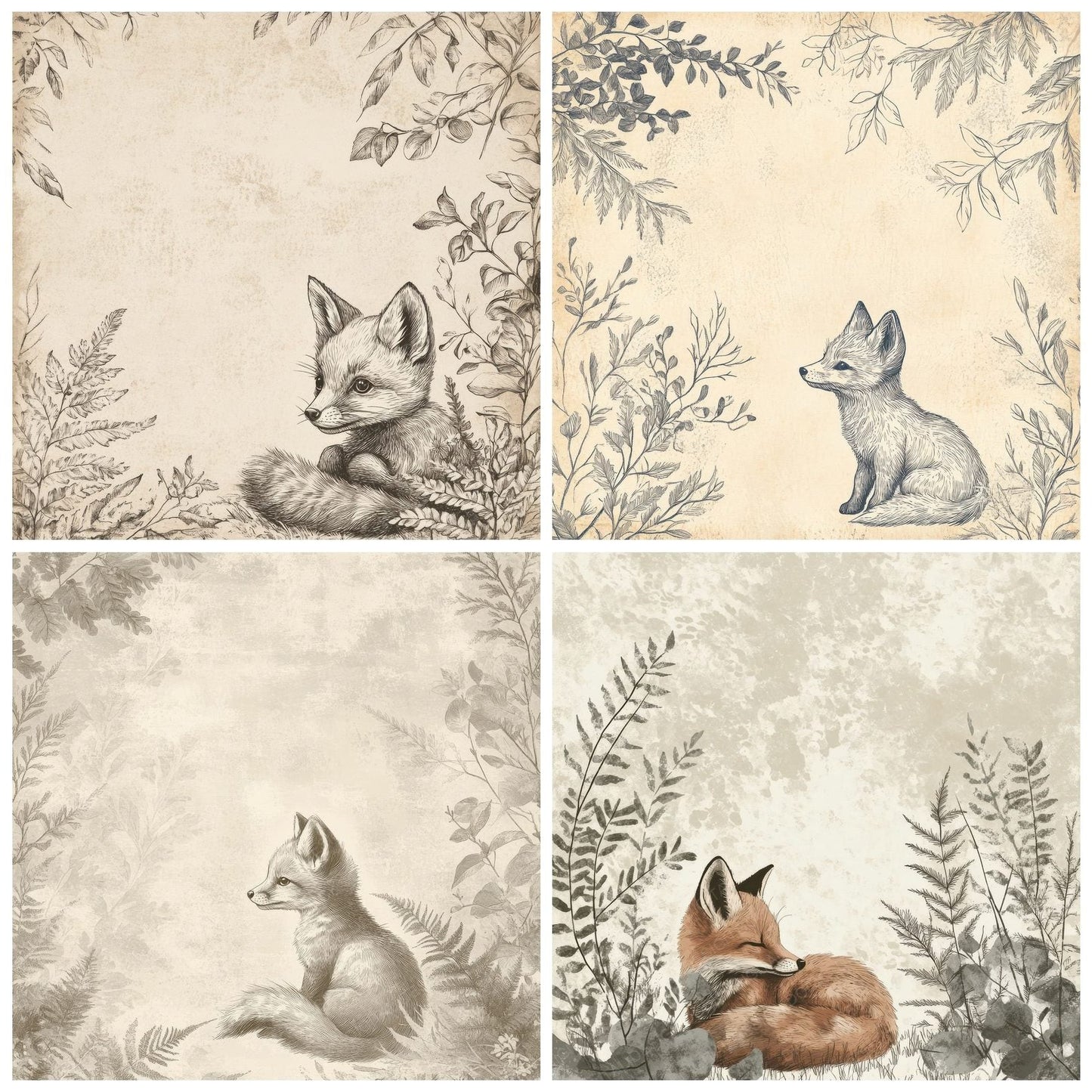 Fox Cub Fern Digital Paper Pack (DDD001789)