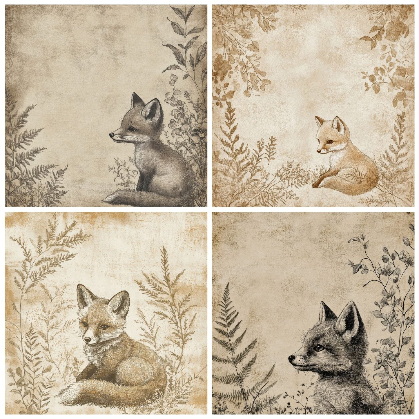 Fox Cub Fern Digital Paper Pack (DDD001789)