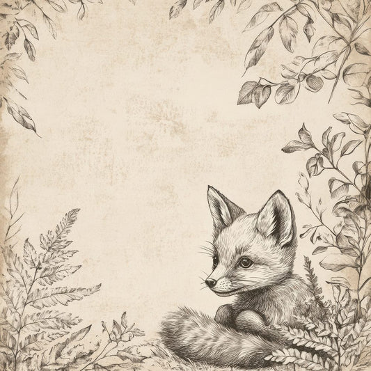 Fox Cub Fern Digital Paper Pack (DDD001789)