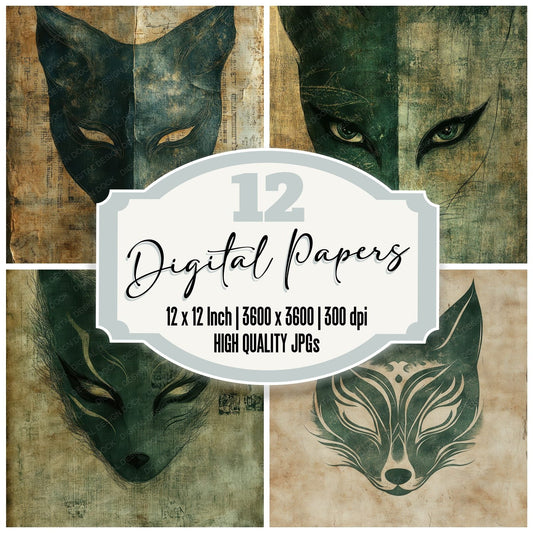 Fox Mask Inkprint Digital Paper Pack (DDD001792)