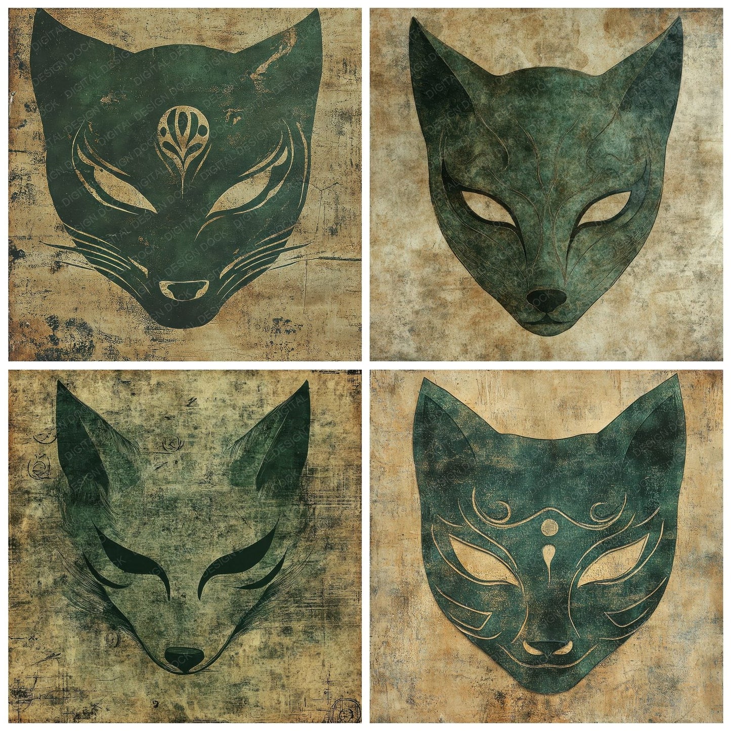 Fox Mask Inkprint Digital Paper Pack (DDD001792)