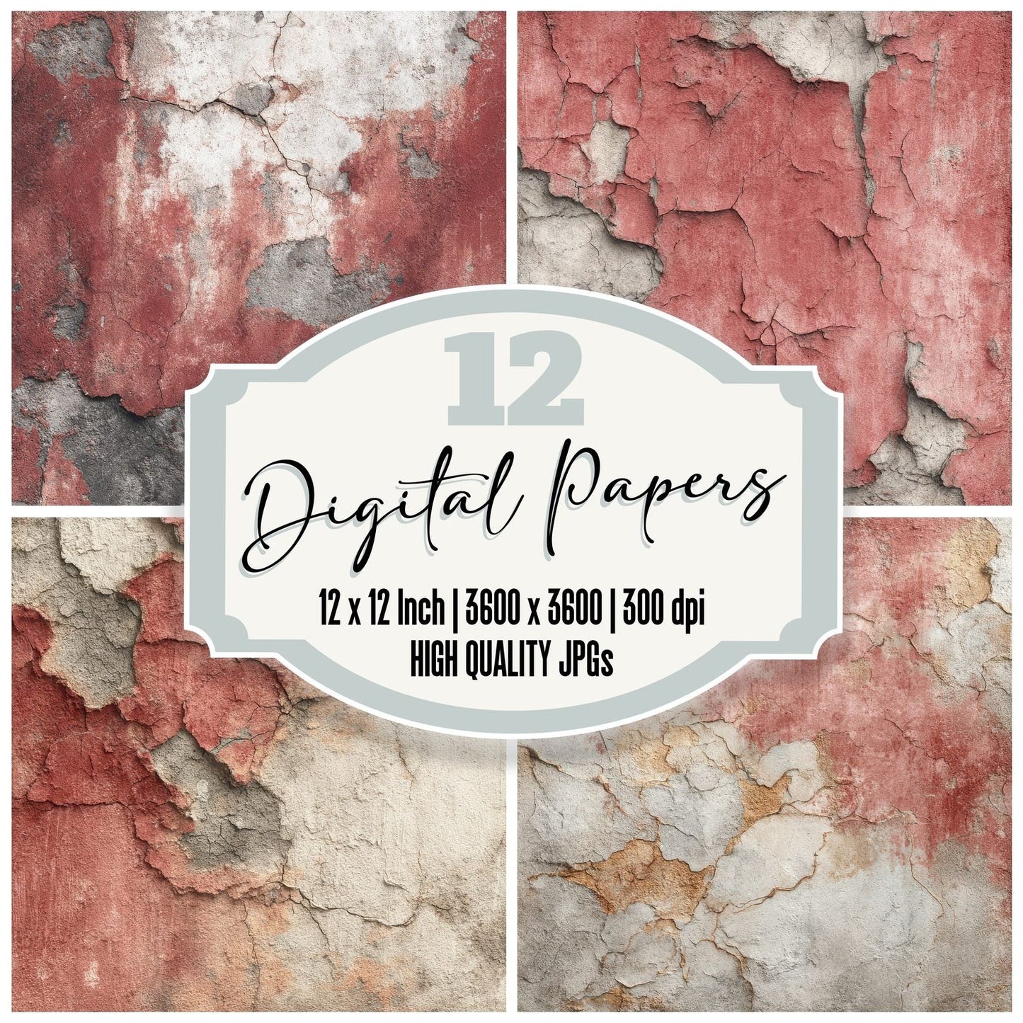 Fresco Limestone Chalk Script Digital Paper Pack (DDD001812)