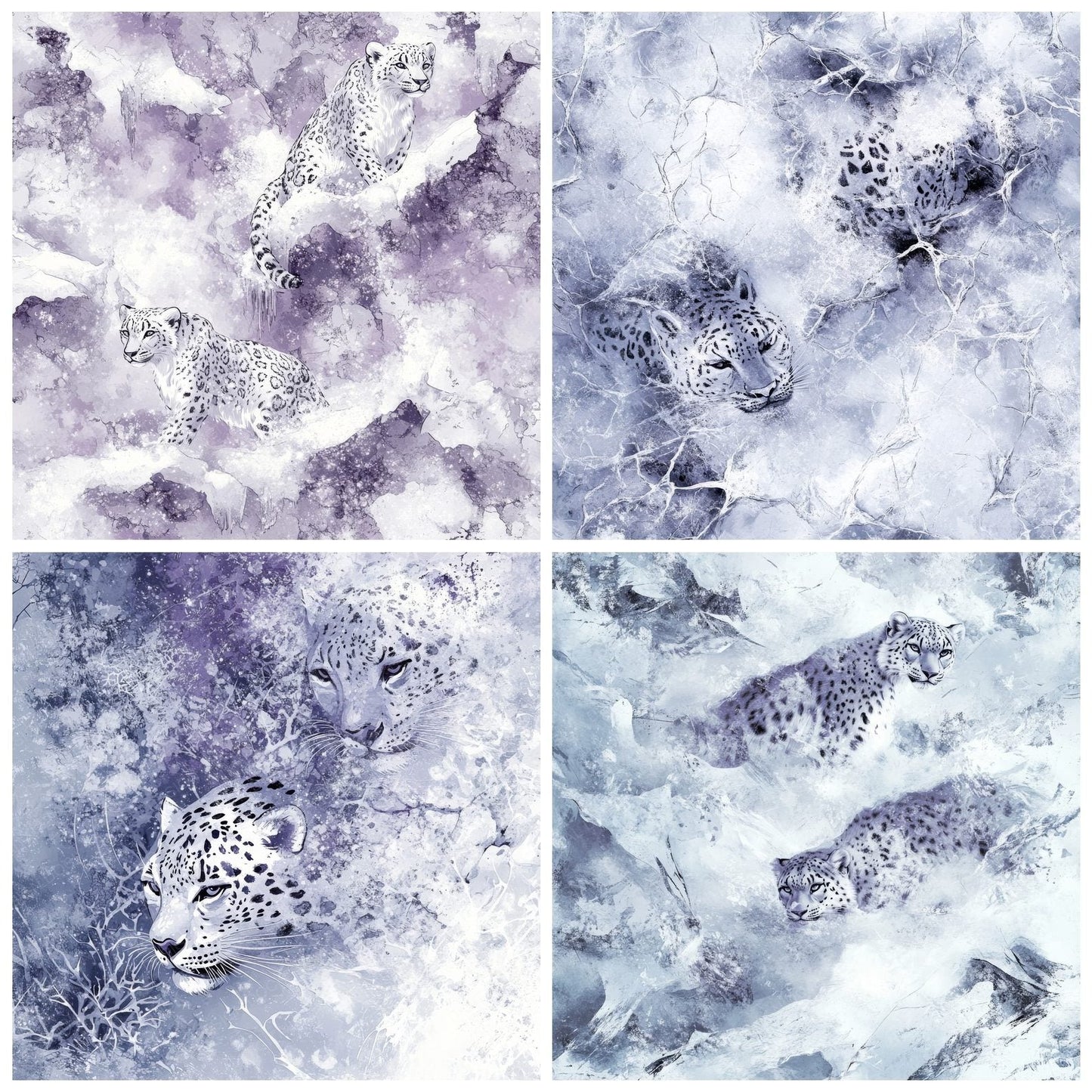 Frosty Leopard Lavender Digital Paper Pack (DDD001821)