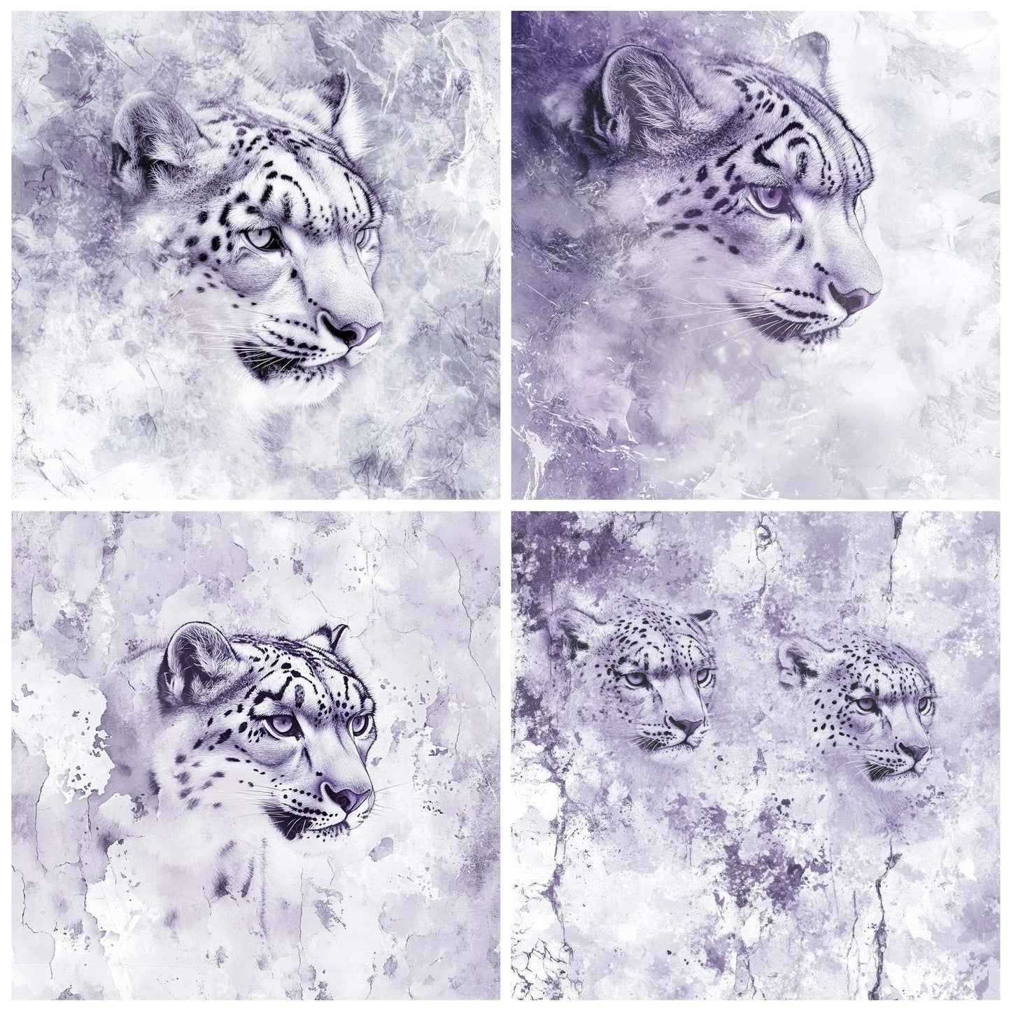 Frosty Leopard Lavender Digital Paper Pack (DDD001821)