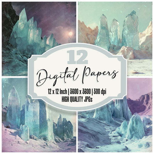 Frozen Alien Cliffs Digital Paper Pack (DDD001822)