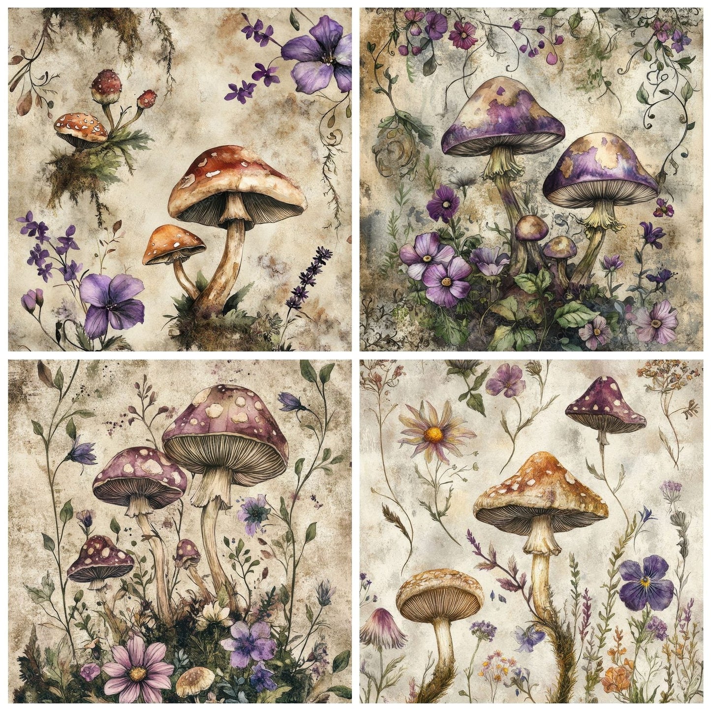 Fungi Florals Digital Paper Pack (DDD001827)
