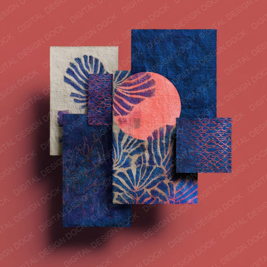 Furoshiki Fold Block Dye Texture Digital Paper Pack (DDD001829)
