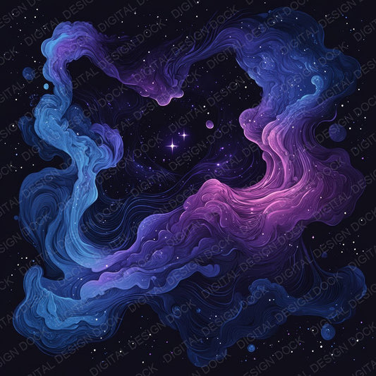 Galaxy Clusters and Black Hole Nigh Sky Digital Paper Pack (DDD001831)