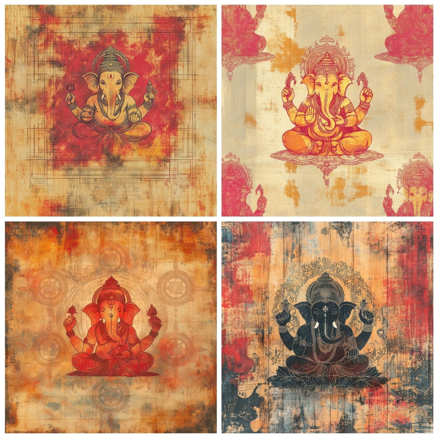 Ganesha Yantra Halo Digital Paper Pack (DDD001835)