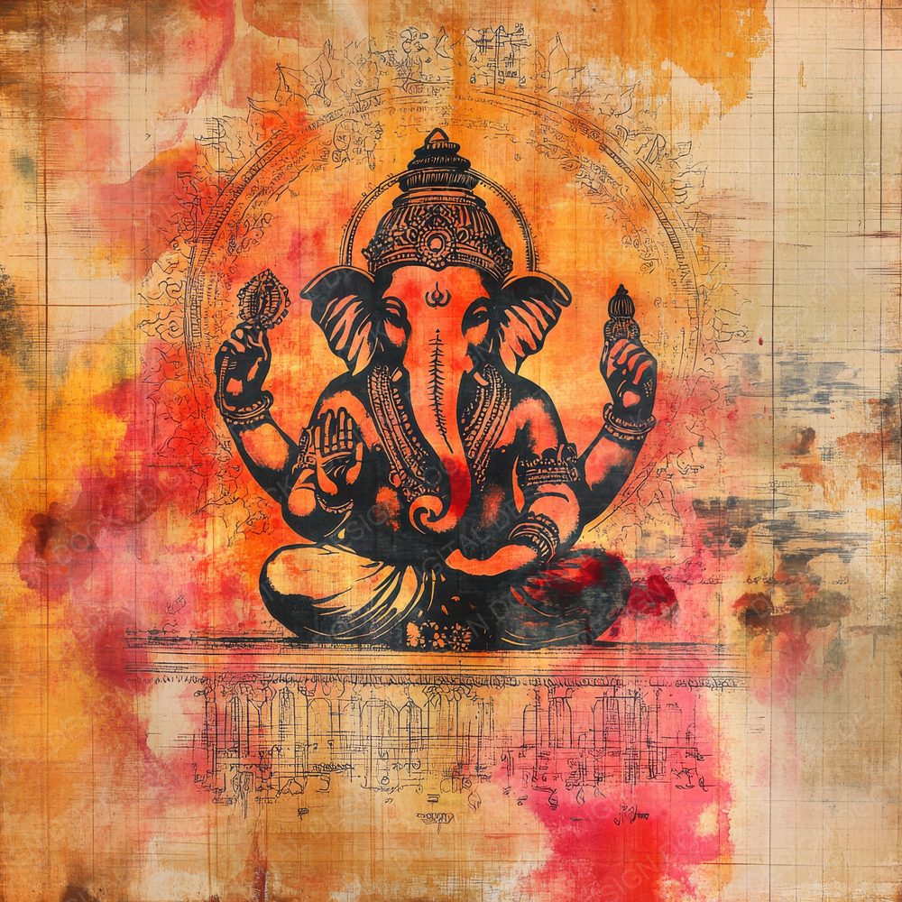 Ganesha Yantra Halo Digital Paper Pack (DDD001835)