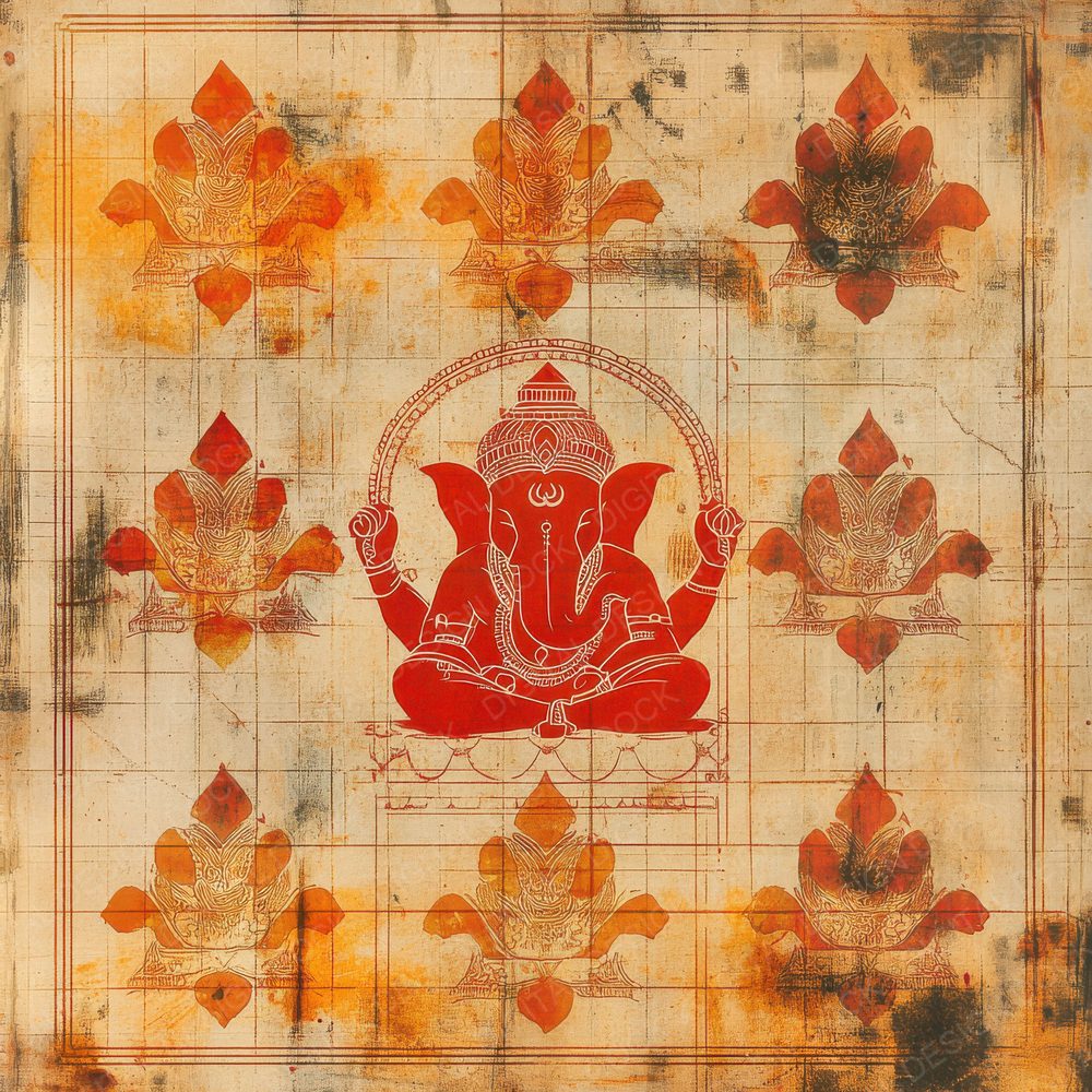 Ganesha Yantra Halo Digital Paper Pack (DDD001835)