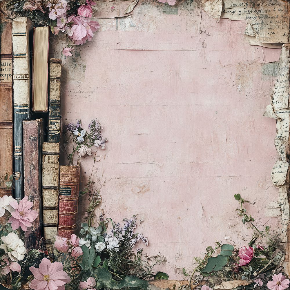 Garden Book Spine Edge Digital Paper Pack (DDD001836)
