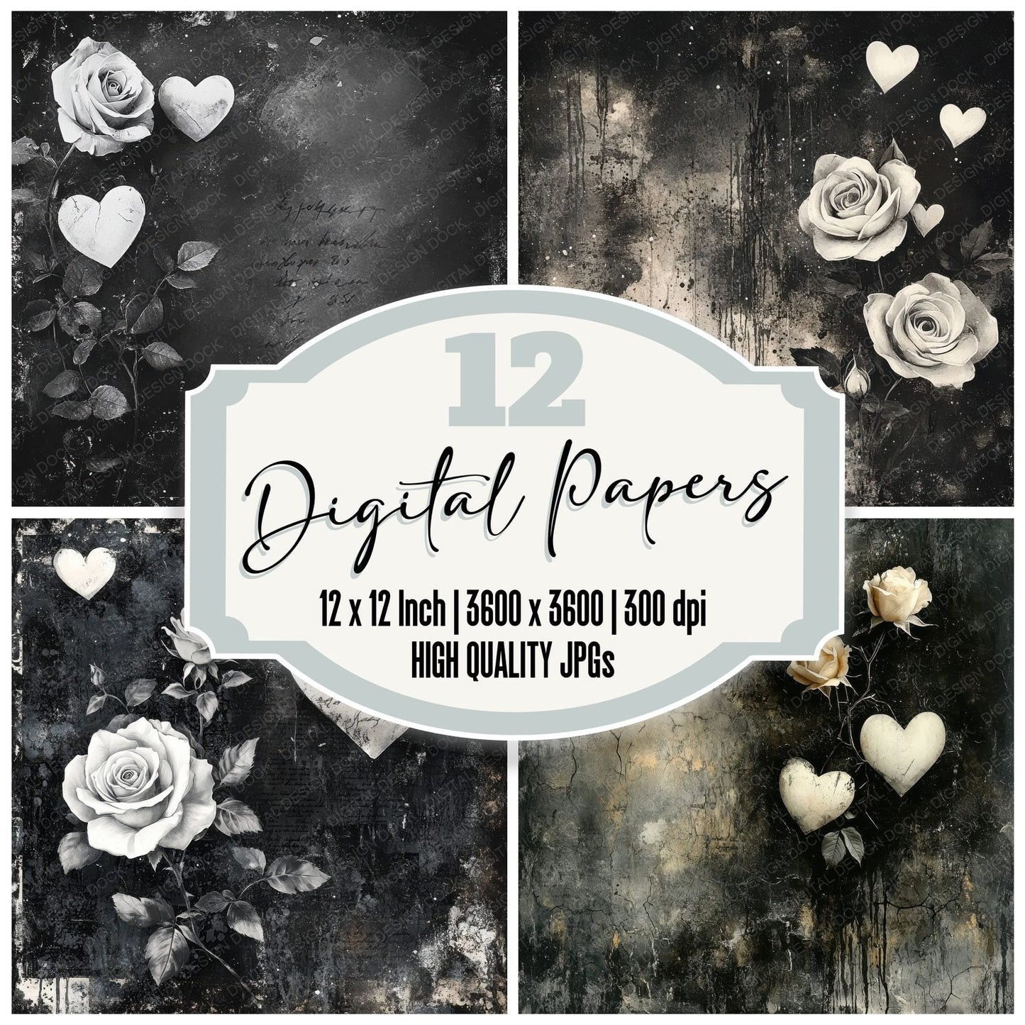Ghost Rose Silence Digital Paper Pack (DDD001845)