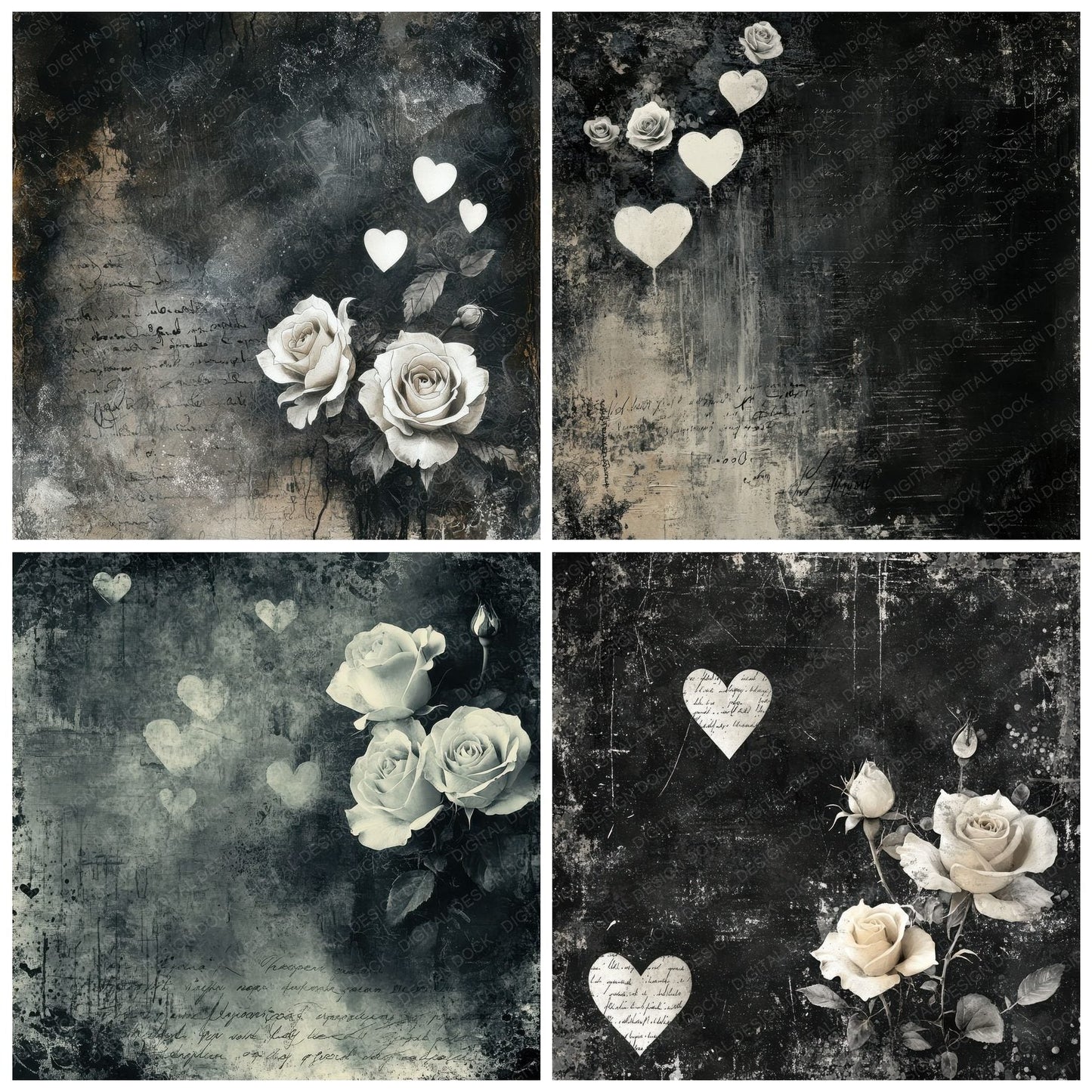 Ghost Rose Silence Digital Paper Pack (DDD001845)