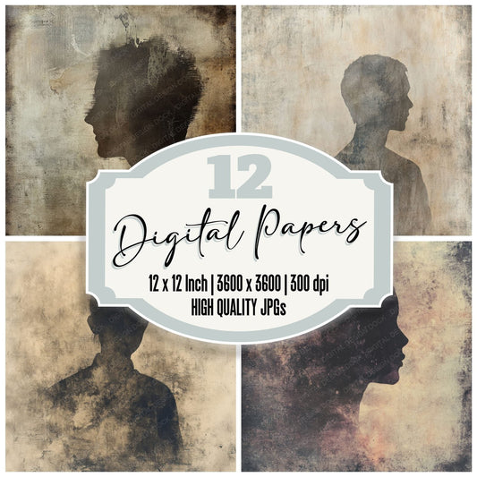 Ghostly Veiled Portrait Background Digital Paper Pack (DDD001850)
