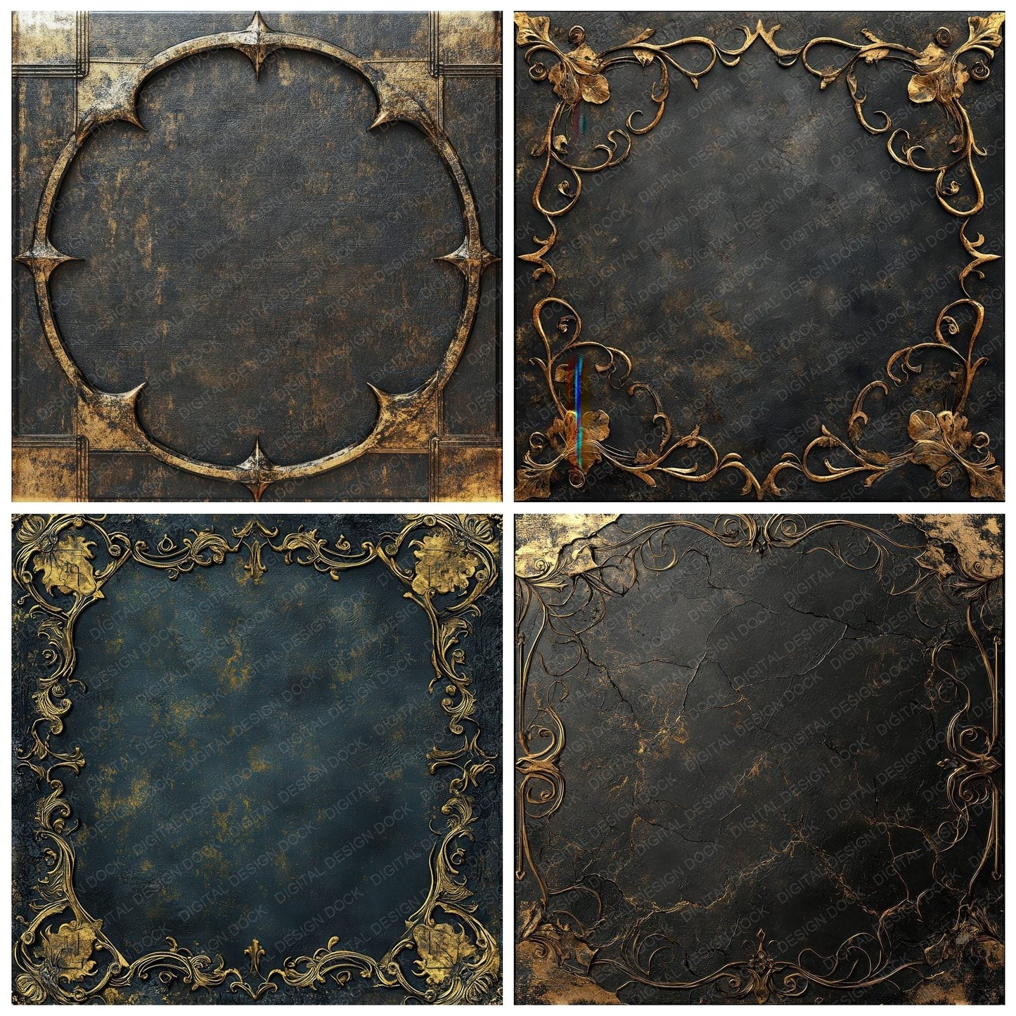 Gilded Corner Ruin Digital Paper Pack (DDD001853)