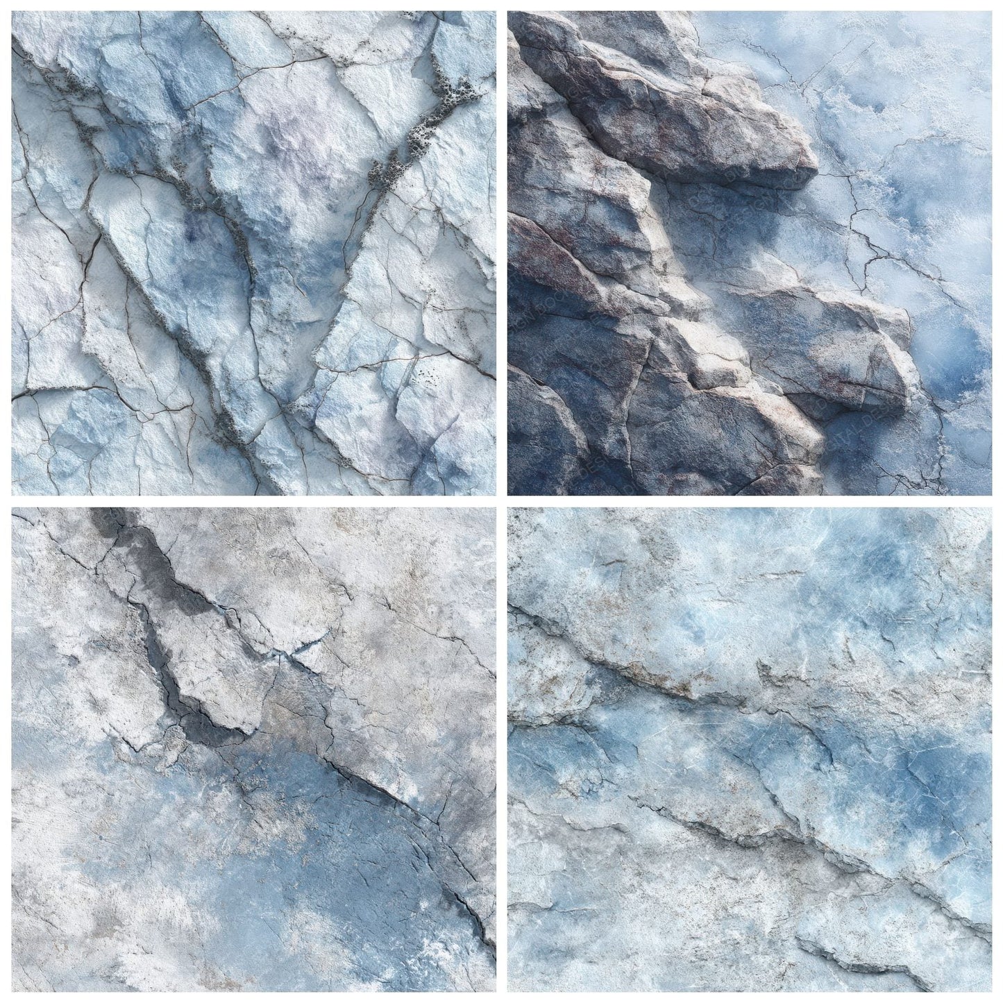 Glacier Rock Frost Scars Digital Paper Pack (DDD001861)