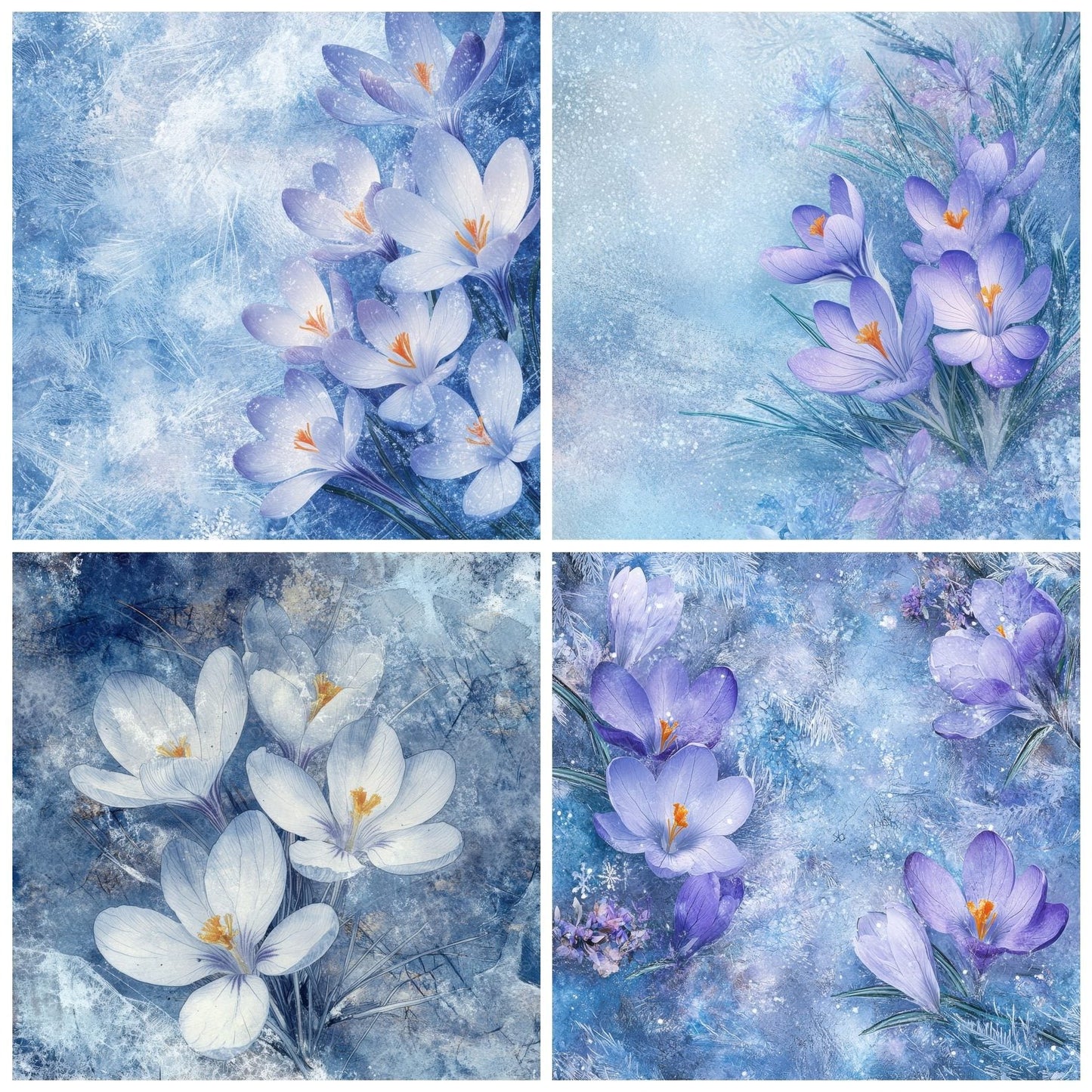 Glistering Crocus Ice Digital Paper Pack (DDD001864)