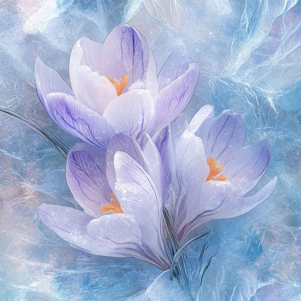 Glistering Crocus Ice Digital Paper Pack (DDD001864)