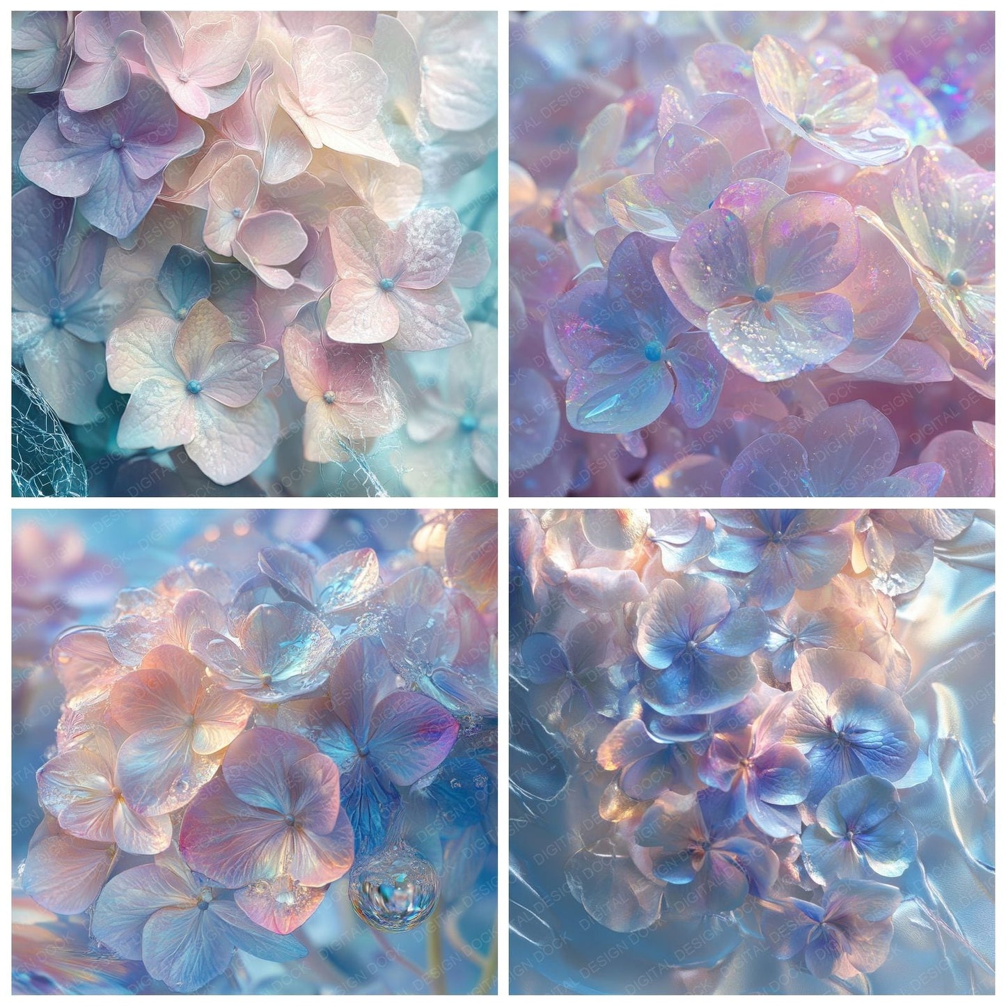 Glistering Hydrangea Dew Digital Paper Pack (DDD001865)
