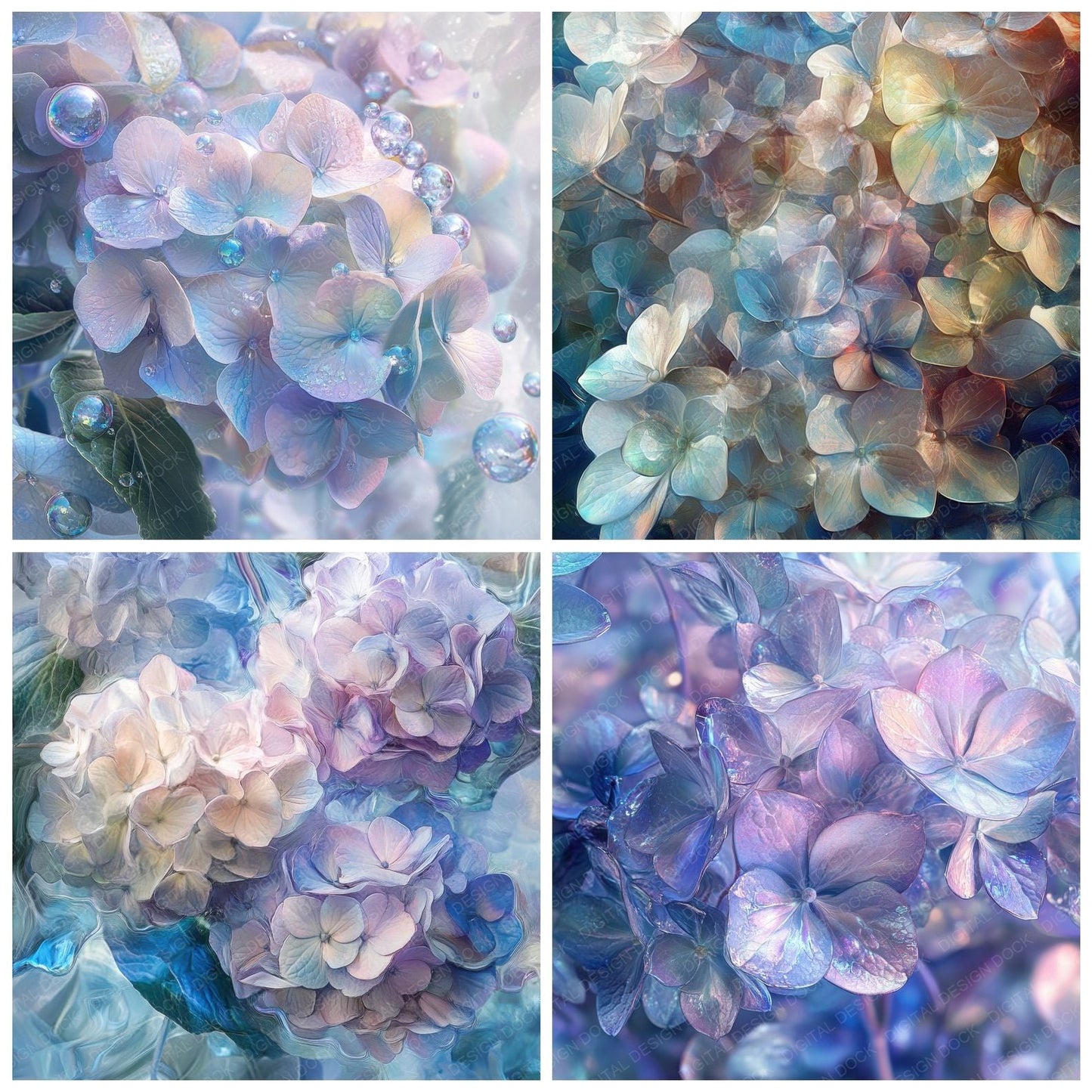 Glistering Hydrangea Dew Digital Paper Pack (DDD001865)