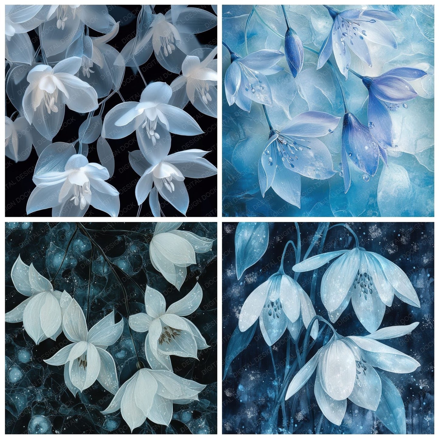 Glistering Snowdrop Frost Digital Paper Pack (DDD001866)