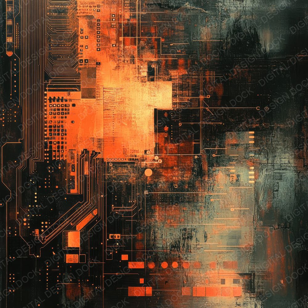 Glitch Circuit Copper Digital Paper Pack (DDD001868)