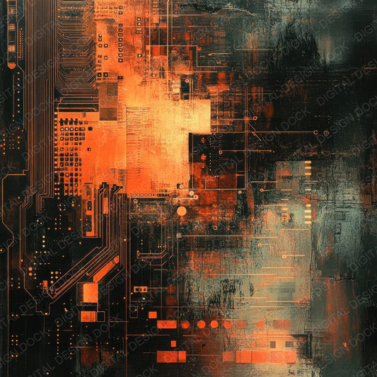 Glitch Circuit Copper Digital Paper Pack (DDD001868)