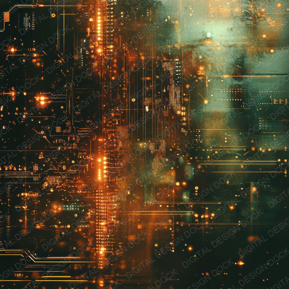 Glitch Circuit Copper Digital Paper Pack (DDD001868)