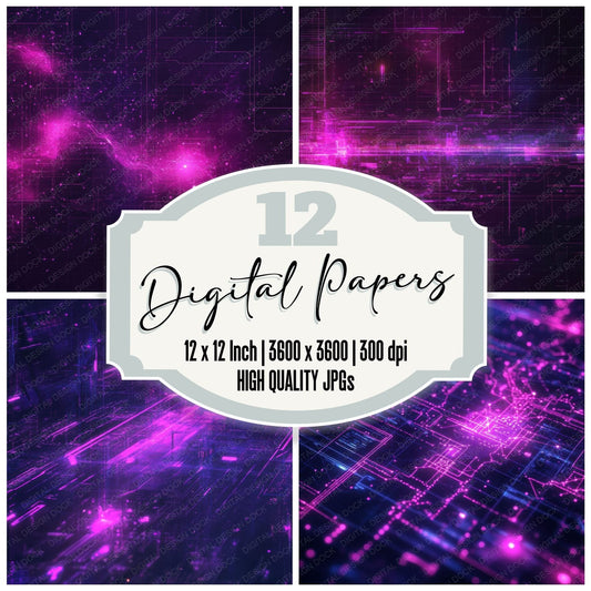 Glitch Data Core Frame Digital Paper Pack (DDD001869)