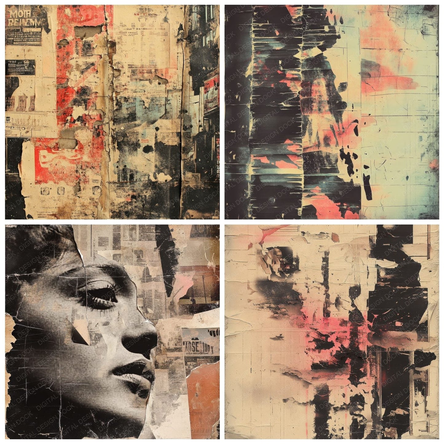 Glitched Ephemera Digital Paper Pack (DDD001876)