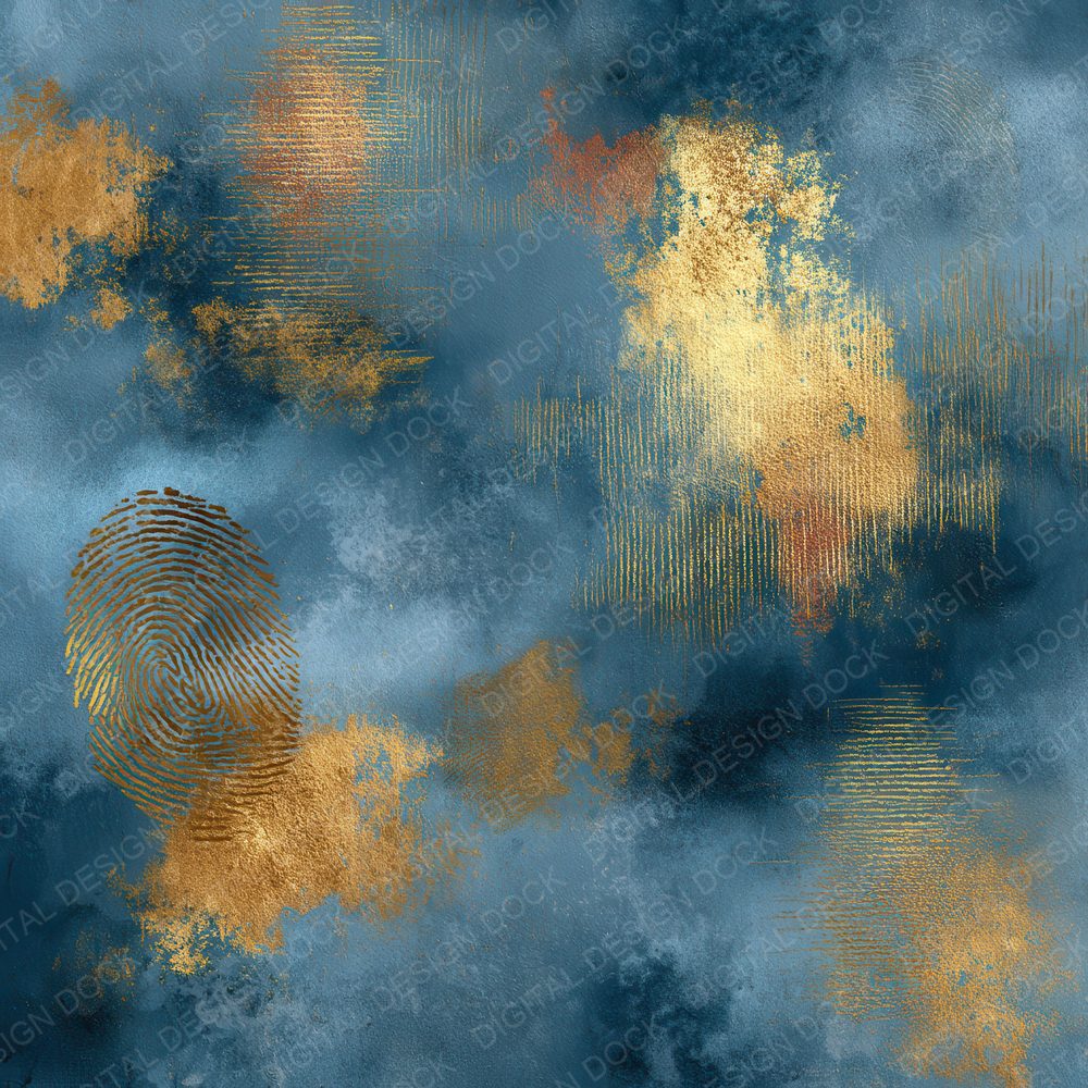 Gold Blue Flame Grid Overlay Digital Paper Pack (DDD001882)