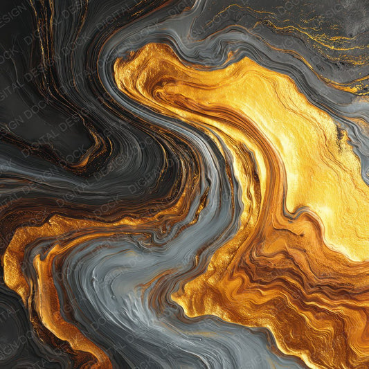 Gold Iron Swirl Drip Digital Paper Pack (DDD001886)